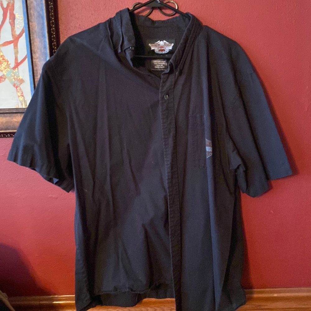 Men’s Black Harley Davison button up